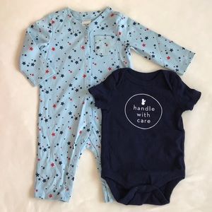 Bundle of Baby Boy One Piece & Baby Gap Bodysuit